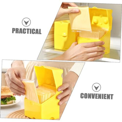 2pcs Airtight Cheese Block Storage Container Sealed Lid Slice Cheese Keeper for Fridge