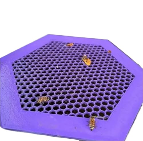 4pcs Floating Bee Island-Bee Waterer Hexagonal Insect Drinking Tray Acrylic Beekeeping Setups Luring Insects Catcher Cups | PURPLE - color: PURPLE