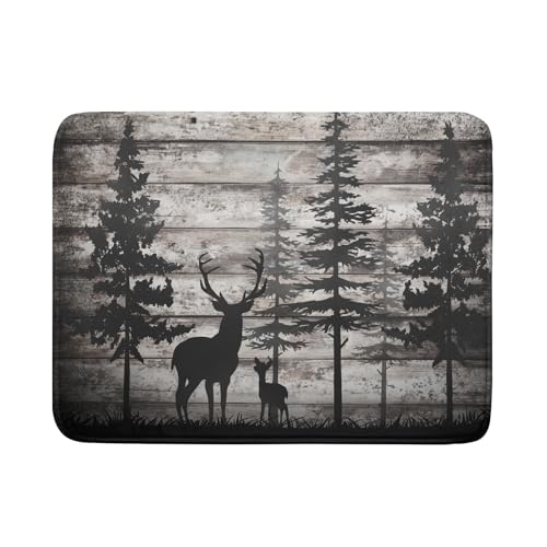 Forest Deer Dish Drying Mat Wildlife Animal Decorative Microfiber Dishes Pad 18x24 Inch Absorbent Reversible Kitchen Counter Drainer Mats - color: Black Forest Deer, size: 18" x 24"