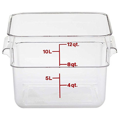 Cambro 12SFSCW135 Camwear Polycarbonate Square Food Storage container, 12 Quart - size: 12 QT