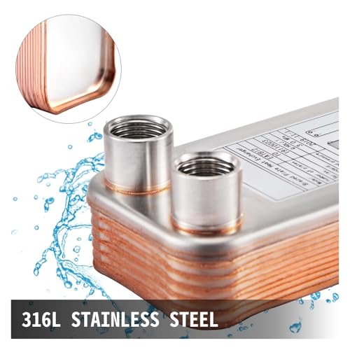 30/40/60 Plates Stainless Steel Heat Exchanger - High Efficiency Wort Chiller for Home Brewing and HVAC Applications(60 Plates) - color: 60 Plates