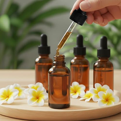 12 Pack, 1 oz Tincture Bottles with Dropper, Amber Glass Dropper Bottle Leakproof with Stainless Steel Funnel, Pipettes & Labels, 30 ml Eye Dropper Bottles For Essential Oils Serums Hair Body Oils - color: Amber