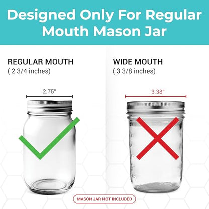 Bee Feeder for Mason Jar Made of Silicone - Bee Watering Station for Garden Compatible with Regular Mouth Mason Jars - color: Teal