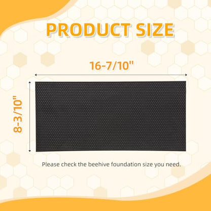 POLLIBEE Beehive Foundation, 8-1/2-Inch Deep Black Foundation, 10 Pcs Bee Hive Beeswax Coated Foundation Sheet,Bee Waxed Foundation Sheets for Bee Frame - color: Deep-Black