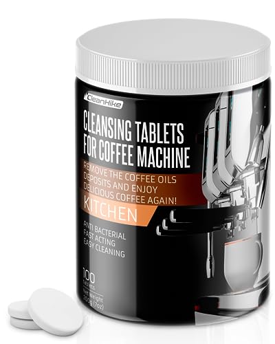 CleanHike Espresso Machine Cleaning Tablets - (100 Tablets) For Jura, Miele, and Universal Coffee Machine for All Brands - Professional Coffee Grease and Residue Cleaner for Baristas (1)
