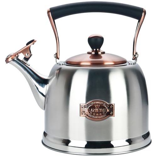Tea Kettle Stainless Steel Teapot, Stainless Steel Teakettle for Stove Top with Heat Proof Ergonomic Handle 3.0 Quart - color: Silver, size: 3 Quarts