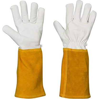 Suse's Kinder Welding Gloves Mig Tig Available in Sizes: XS, Small, Medium, Large, Xl, XXL, XXXL - color: Yellow White, size: Medium