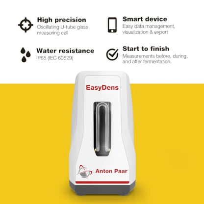 EasyDens Digital Hydrometer by Anton Paar – Bluetooth-Enabled for Precise Alcohol, Sugar, and Extract Measurement | Fast ABV Tester for Homebrewing, Distilling, Beer, Wine, Kombucha, and Spirits