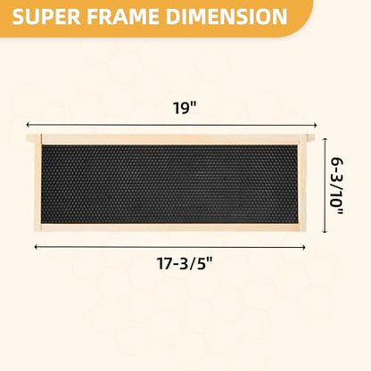 Medium Beehive Frames and Wax Foundations,10 Pack Honey Bee Frames with Wooden Bee Hive Frames and 100% Beeswax Coated Foundations, 6-1/4-Inch (Black) - size: 10 Pack Medium Frames-Black