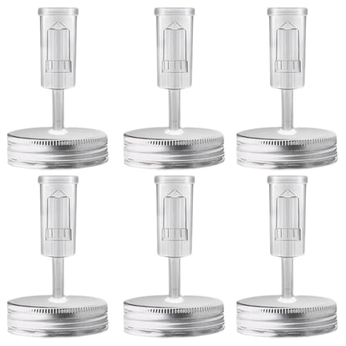 Mason Jar Fermentation Lids, 2.76" Plastic Fermentation Kit Includes 6 Fermenting Lids and 6 Airlocks, Regular Mouth (Jars Not Included)..