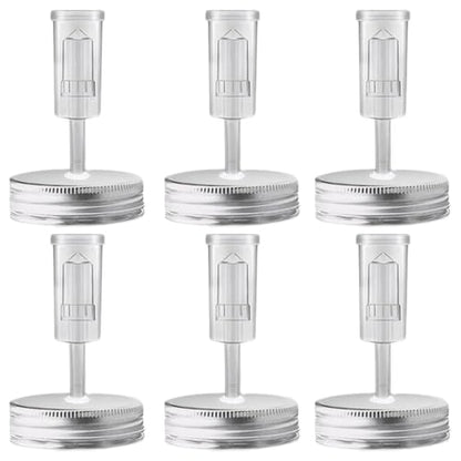 Mason Jar Fermentation Lids, 2.76" Plastic Fermentation Kit Includes 6 Fermenting Lids and 6 Airlocks, Regular Mouth (Jars Not Included)..