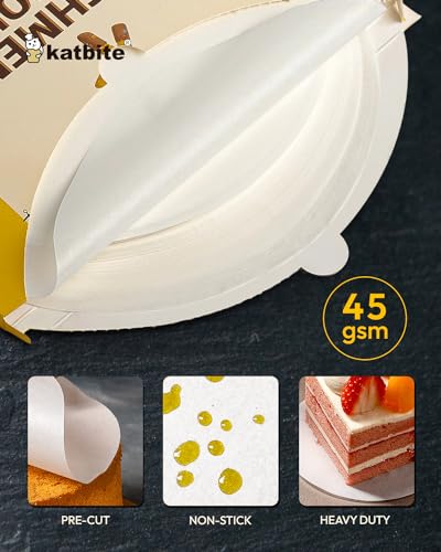 Katbite 4 Inch 400Pcs Parchment Paper Rounds, Round Parchment Paper for Cake Baking, Air Fryer Liners, Freezing, Tortilla Press(2 Pack of 200Pcs) - size: 4inch-400