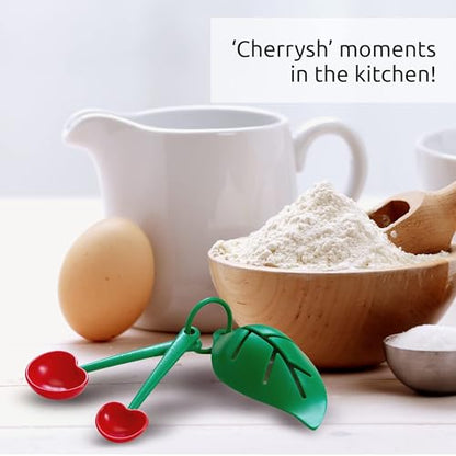 OTOTO Measuring Cups Set - Teaspoons for Dry & Liquid Ingredients, BPA-free & Dishwasher Safe, Funny Gifts, Baking Accessories, Unique Kitchen Gadgets (Mon Cherry) - style: Mon Cherry