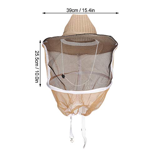 Beekeeping Cowboy Hat, Beekeeping Hat with Veil Bee Veil Hat with Visibility Veil Profional Beekeeper Hat Beekeeping Gear High lengthy Elastic Shoulder Strap