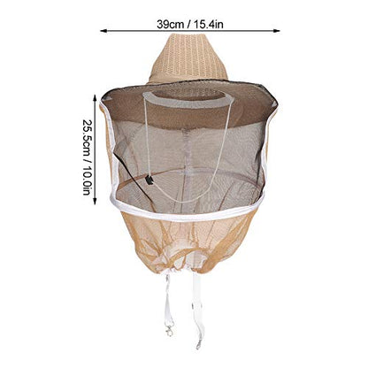 HERCHR Beekeeper Beekeeping Hat, Beekeeping Veil Hat with High Visibility Veil for Bee Keeping Supplies, Face Head Protector