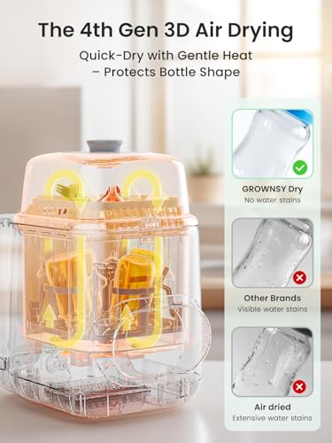 Grownsy EaseClean Bottle Washer Pro | All-in-One Bottle Washer and Sterilizer and Dryer | Baby Bottle Washer for Bottles, Pump Parts & Baby Essentials | Replaces Hand Washing - color: White