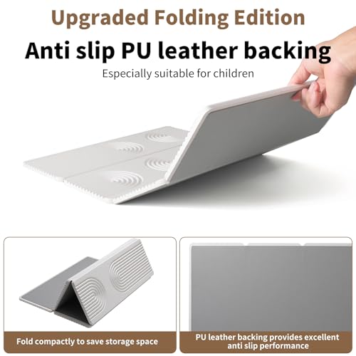 Stone Drying Mat for Kitchen Counter,Foldable(White (4-fold), 24" × 16") | Large Quick-Dry Diatomaceous Earth Dish Drying Mat with PU Non-Slip Base,for Bottles Cups Dishes - color: White (4-fold)