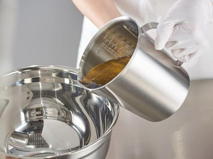 CURTA 18/8 Stainless Steel Measuring Cup with Handle and Pour Lip 32 OZ (4 Cup, 1000 ML) - color: Flat Handle, size: 32 OZ (4 Cup, 1000 ML)
