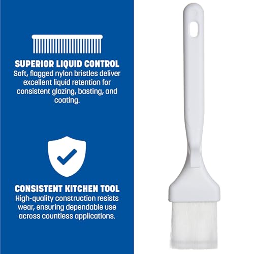 SPARTA Meteor Basting Brush, Nylon Bristle Pastry Brush for Cooking and Baking, 2" Wide, 1 Count, White