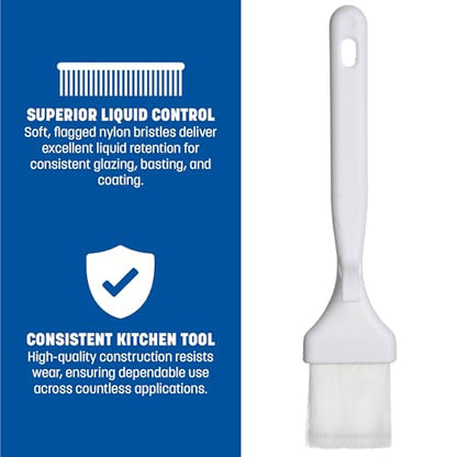 SPARTA Meteor Basting Brush, Nylon Bristle Pastry Brush for Cooking and Baking, 2" Wide, 1 Count, White