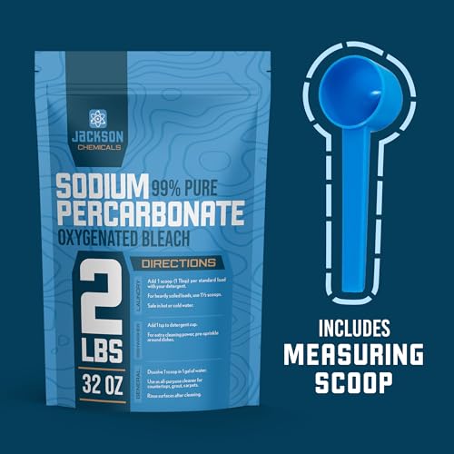 Sodium Percarbonate 2 lb – Chlorine-Free Laundry Booster, Eco-Friendly Stain & Odor Remover, Multipurpose Cleaner - Oxygenated Bleach Powder