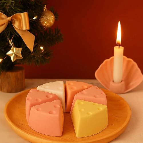 Gavery 6 Cavity Triangles Cheese Silicone Mould for Craft Food Grade Baking Tool Easy Release and