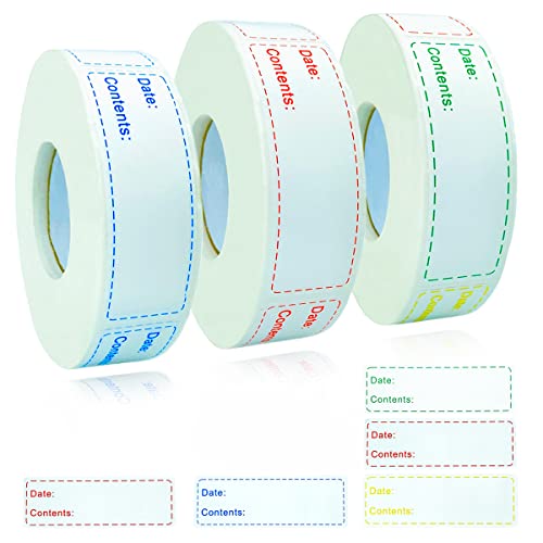 450pcs Smatagee Removable Freezer Labels,1 x 3 Inch Food Storage Stickers,Self-Adhesive Date Labels-Waterproof Oil-Resistant Easy Clean Leaves no Residue,4 Color Labels 3 Rolls - color: 450pcs-3rolls