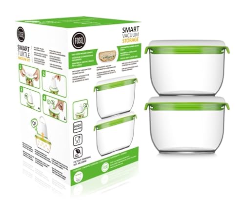 FOSA Vacuum Seal Food Storage System Reusable Medium Containers, 2 pack, 28oz size (Vacuum Pump not Included) - size: 28oz × 2
