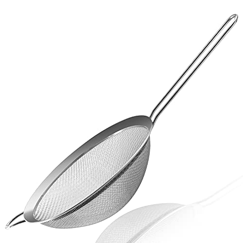 Anaeat Fine Mesh Strainers - Premium Stainless Steel Colander Sieve Sifters, with Durable Mesh and Sturdy Handle, Excellent for Sifting Dry ingredients, Flour, Pastas, Rice, Tea (7.87"） - color: 7.87" Diameter