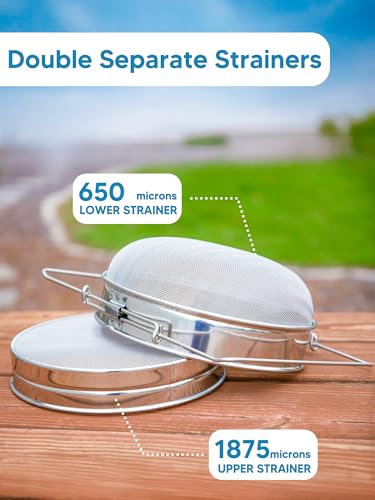 10PCS Honey Harvesting Beekeeping Tool Kit, 5 Gallon Bucket with Gate | 50 Pairs Gloves, 58-90% Brix Scale Range Honey Moisture Tester, Honey Pail Kit Gate Strainer Uncapping Knife Scraper - size: 1 Bucket