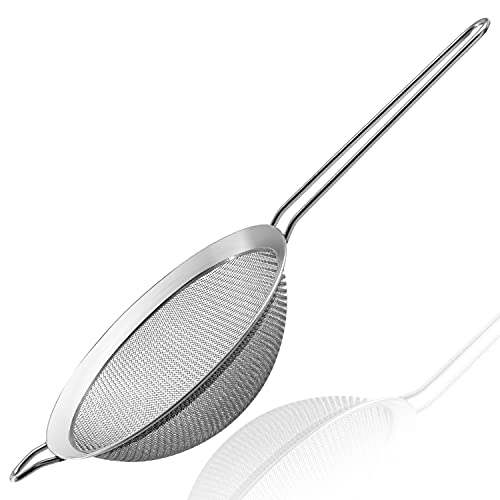 Anaeat Fine Mesh Strainers - Premium Stainless Steel Colander Sieve Sifters, with Durable Mesh and Sturdy Handle, Excellent for Sifting Dry ingredients, Flour, Pastas, Rice, Tea (5.5") - color: 5.5" Diameter