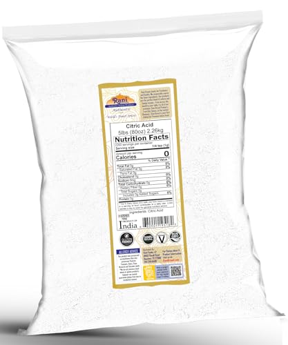 Rani Citric Acid Powder, Food Grade (Limbu Ka Ful) 80oz (5lbs) 2.27kg Bulk ~ Used for Cooking, Bath Bombs, Cleaning | Gluten Friendly | Indian Origin - size: 80 Ounce (Pack of 1)