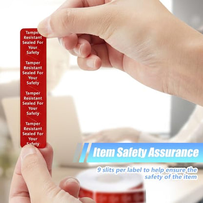 Outus 1000 Pcs Tamper Evident Labels Rolls Adhesive Safety Stickers 0.75 x 3.5'' Tamper Evident Tape for Security Food Delivery Bag Closure Container Box Jar Mailing Packaging Sealing (Red) - color: Red