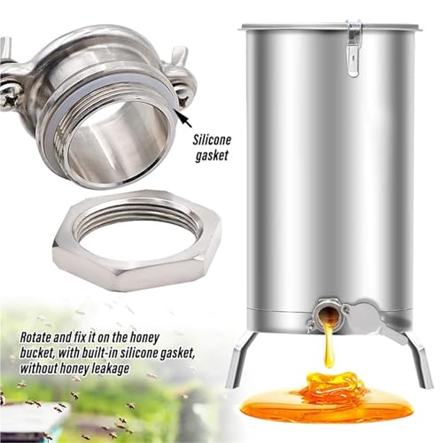 Honey Valve Stainless Steel Beekeeping Equipment Honey Gate Valve Bee Honey Extractor Regulate Flow of Honey Bottling Agriculture Tools Silver For Extractor Bottling Pail Containers