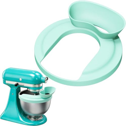 Silicone Flour Funnel with Pouring Shield for KitchenAid 4.5-5QT Mixer - color: Aqua Sky