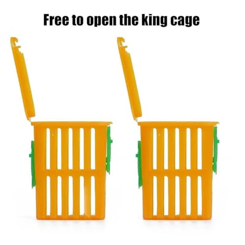 Queen Bee Cage 80Pcs Queen Bee Post Cage Beekeeping Queen Cages Move Transmit Grid Box Bee Marking Cage Beekeeping Tools Queens Shipping Box for Beekeepers