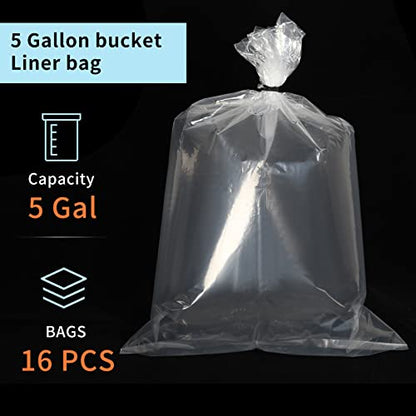 5 Gallon Turkey Brine Bag 16 Pack 20"x28" Bucket Liner Bags for Marinating and Brining Food Grade, BPA Free, Extra Heavy Duty Leak Proof