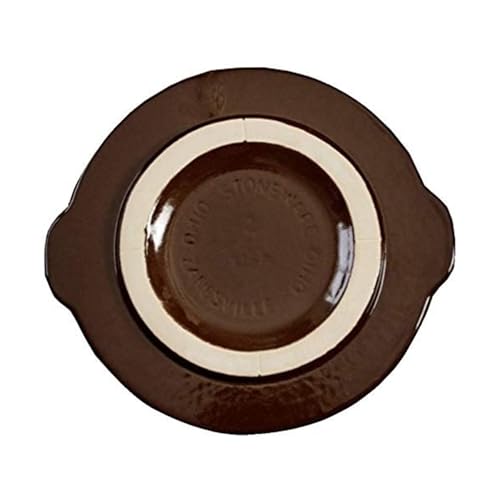 Ohio Stoneware Ceramic Lid for Food Preservation Pickling and Fermenting, 12 inch Cover Fits 2 Gallon Crock, Brown