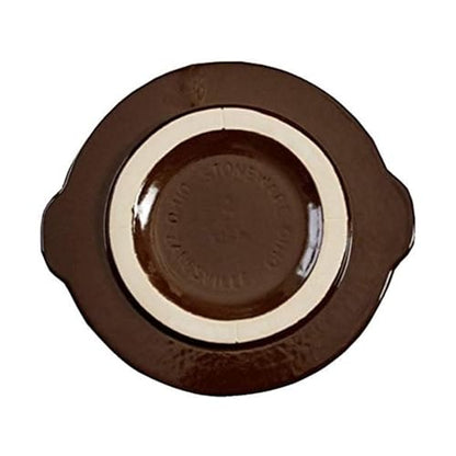 Ohio Stoneware Ceramic Lid for Food Preservation Pickling and Fermenting, 12 inch Cover Fits 2 Gallon Crock, Brown