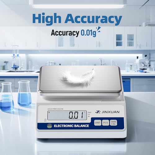 Lab Scale Gram Scale 0.01g Accuracy 1000 Gram Digital Scale Scientific Analytical Balance Scale Precision Scale for Jewelry Diamond Gold Chemistry Powder Kitchen, With 200g Weights Backlit LCD - style: 1000gx0.01g