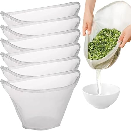 Soy Milk Bag, Organic Unbleached Cotton Cheesecloth or Food Strainer, Nut Milk Bag Reusable for Straining Oat Milk, Cheese Cloth Bag for Straining, Fine Mesh Cheese Cloth Making (6*Large) - color: 6*Large