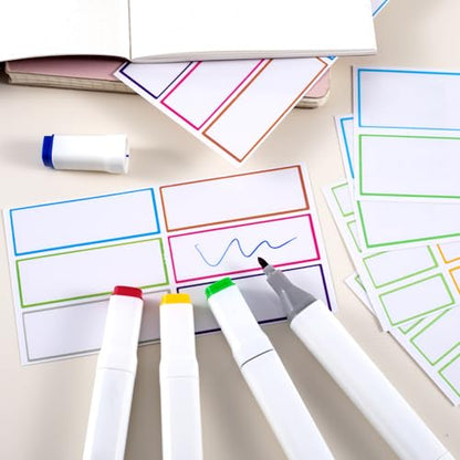 260 Pcs Dry Erase Labels, Dry Erase Stickers, Waterproof Sticker Labels, Removable Labels Easy Peel Off, Reusable Sticky Notes for Food Containers, Office (Clear, Small, Medium, Large) - color: Clear