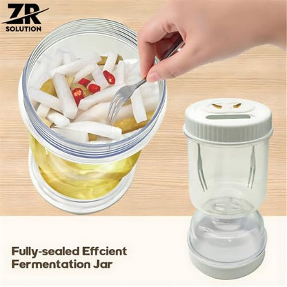 Pickle Jar with Strainer Flip, Airtight Pickle Container with Juice Separator, Fourth Generation Flip Drain Food Storage Jar for Pickles, Kimchi, Olives, Jalapenos, Fruits & Snacks
