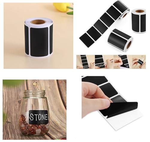 Chalkboard Labels 180pcs Waterproof Reusable Label Stickers with 2 White Liquid Chalk Markers for Storage Bin, Food Container, Mason Jars 5X7.5cm Black - size: 180 PCS, Square Shape 5x7.5cm