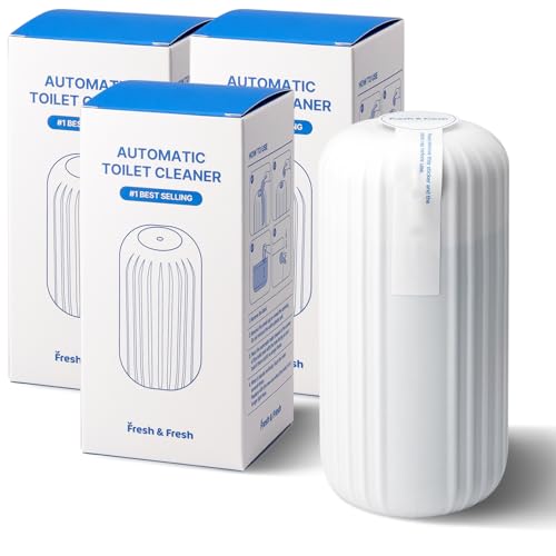 Fresh & Fresh Automatic Toilet Bowl Cleaners - 3 Bottles(UPTO 2500 FLUSHES/Bottle), Commercial and Residential Cleaner 3-4 MONTH Lasting Toilet Bowl Cleaner Bottle - color: Bottle (White), size: 3