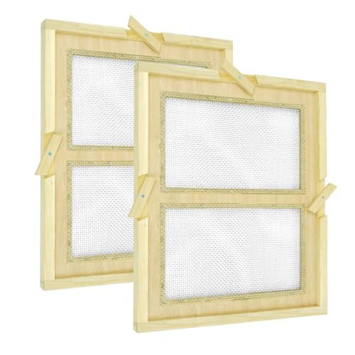 2Pcs Snelgrove Board for 10 Frame Langstroth Bee Hive, Beehive Double Screen Board to Prevent Swarming in the Spring or Queen Rearing, Swarm-Stopping Split to Create a New Hive - size: 2 Pack