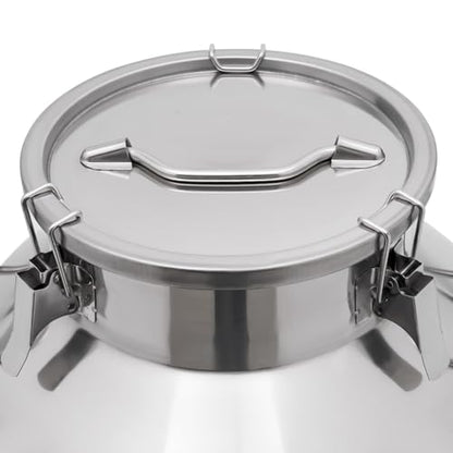 60L/15.85Gal Milk Can with Faucet, Stainless Steel Milk Transport Cans Wine Pail Bucket Tote Jug Pot Oil Liquid Storage Barrel with 2 Handles Milk Container with Lid for Grain Wine Liquid - color: 60l-15.85gal With Faucet