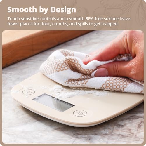 Greater Goods Food Scale – Digital Kitchen Scale, 1g Precision, Easy-Tare & Quick Conversion, Slim Compact Design, Durable & Portable | Ideal for Cooking, Baking & Meal Prep (Birch White) - color: Birch White