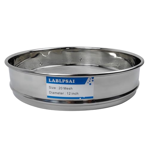 8 Mesh Lab Sieves 12" Diameter 304 Stainless Steel Wire Cloth Test Sieve for Industrial Laboratory Home - size: 8 mesh
