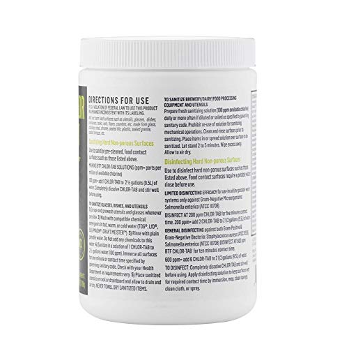 Chlor-Tab Bar Sink Glassware Sanitizer - Bucket of 100 Tablets
